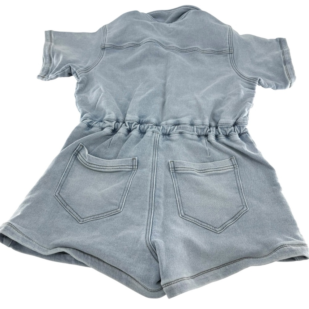 Z Supply Light Blue Denim Shorts Romper - Picture 4 of 9